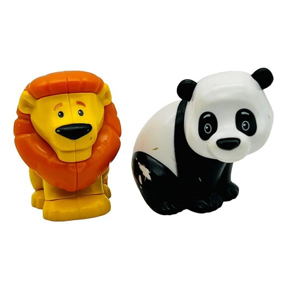 Fisher Price Little People Lion Panda Chimp Share Care Safari Animal Lot of 2 - Picture 1 of 10